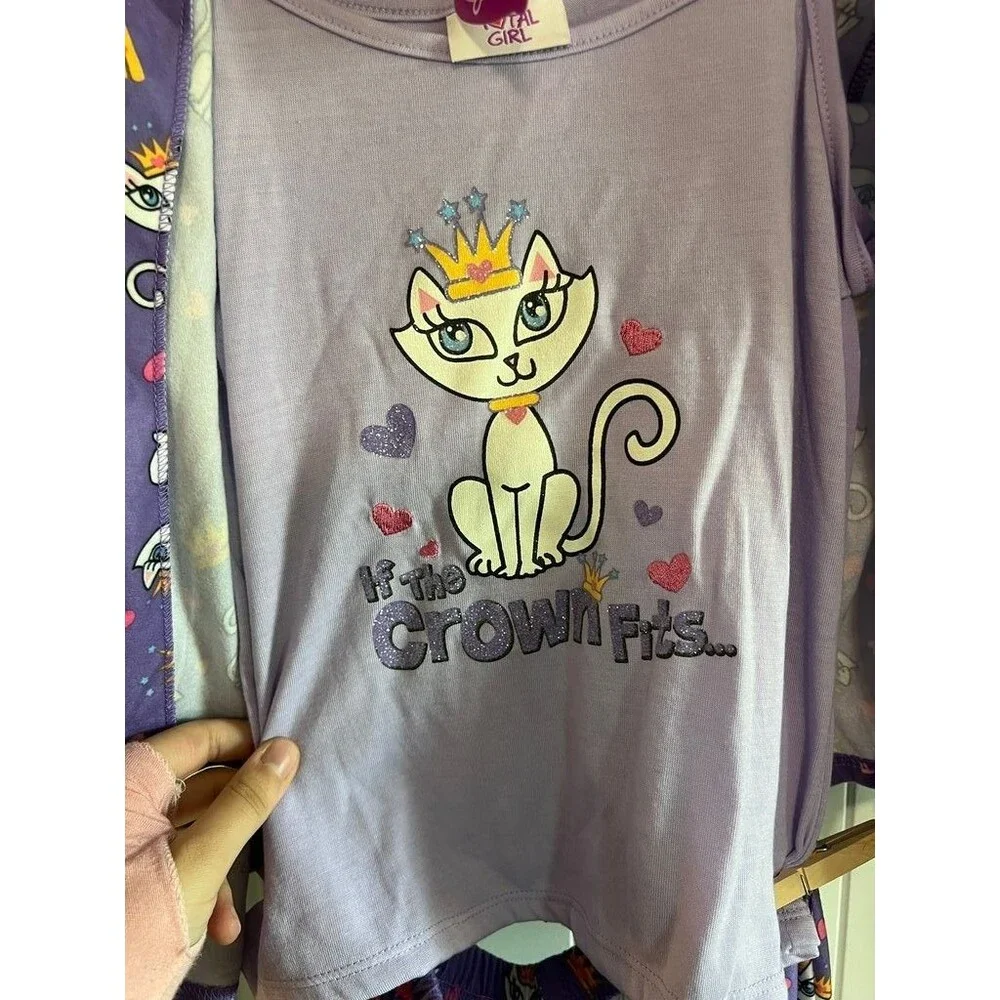Total Girl Kids Girls Pajama Set - Cat Print